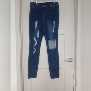 Fashion Nova Distressed Blue Jeans